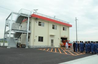 消防団第12部機庫兼避難施設　竣工式