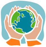 両手で包み込むように大切に持たれた地球が描かれた温かみのある手描き風のイラスト