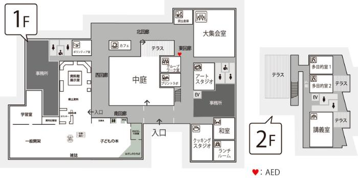 総合交流センターきらり館内マップ