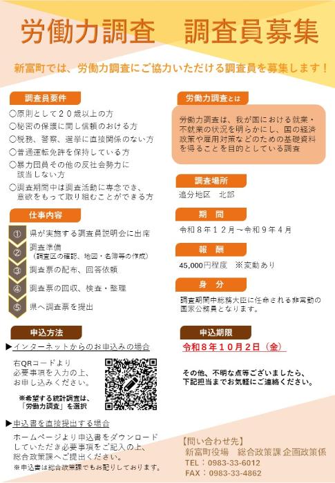 労働力調査（追分北） チラシ